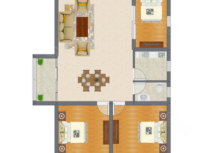 3室2厅 89.11平米