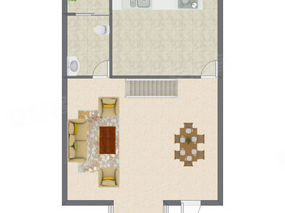 3室1厅 72.09平米户型图