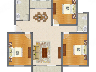 3室2厅 123.91平米