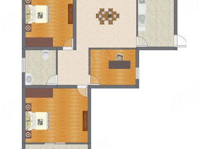 2室1厅 114.47平米