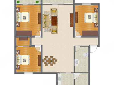 3室1厅 117.14平米