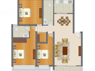 3室2厅 155.00平米