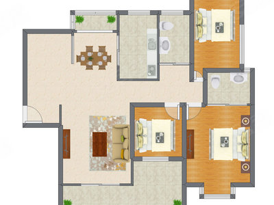 3室2厅 146.54平米
