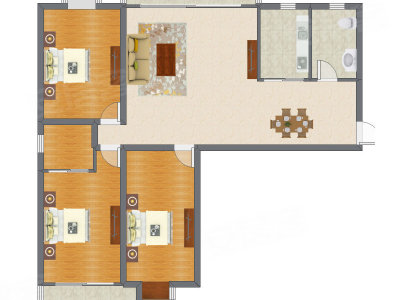 3室2厅 150.63平米