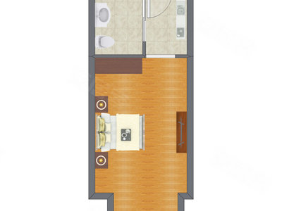 1室0厅 46.41平米户型图