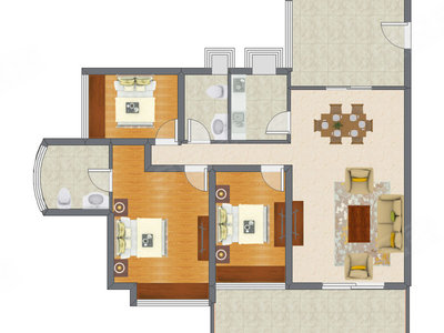 3室2厅 111.30平米