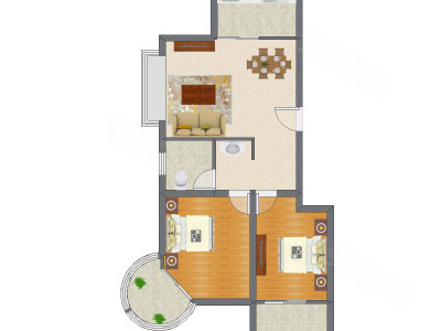 2室2厅 89.92平米