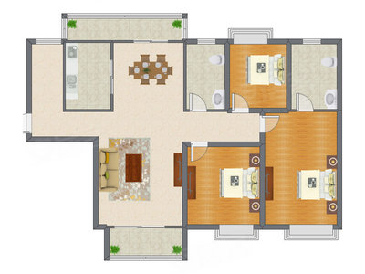 3室2厅 160.01平米