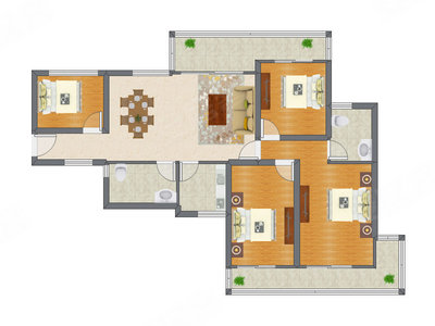 4室2厅 123.69平米