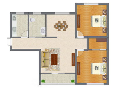 2室2厅 95.60平米
