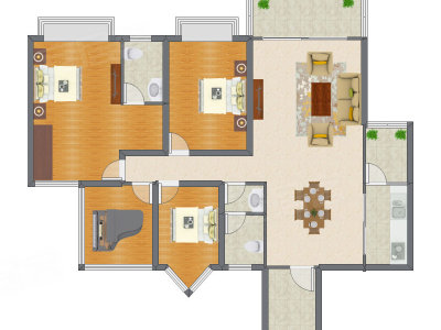 3室2厅 141.91平米