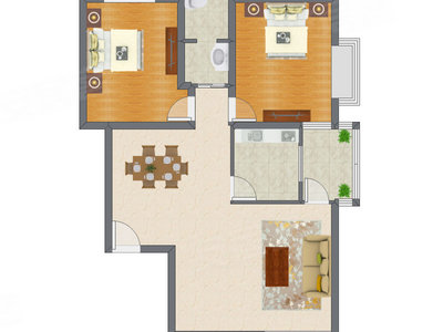 2室2厅 95.10平米