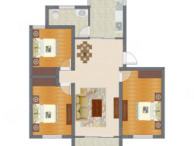 3室2厅 116.59平米