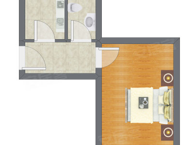 1室0厅 18.78平米户型图