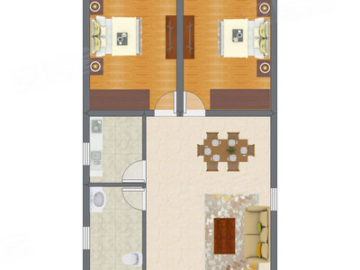 2室2厅 111.66平米户型图
