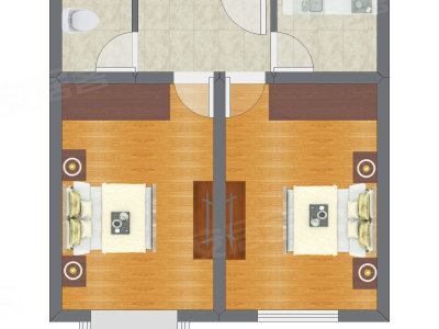 2室0厅 53.69平米户型图