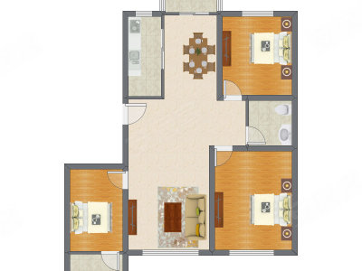 3室2厅 124.77平米