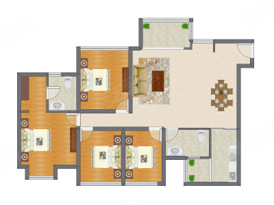 4室2厅 138.50平米