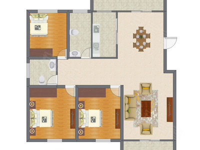 3室2厅 118.84平米