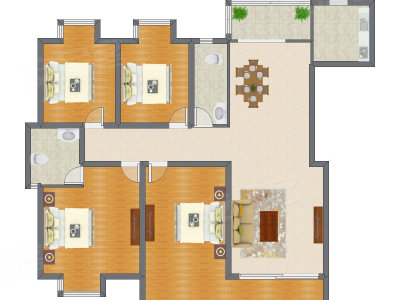 4室2厅 178.49平米户型图