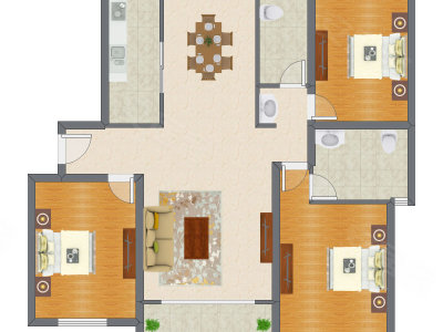3室2厅 143.40平米