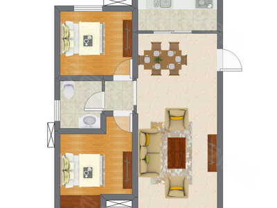 2室2厅 78.16平米户型图