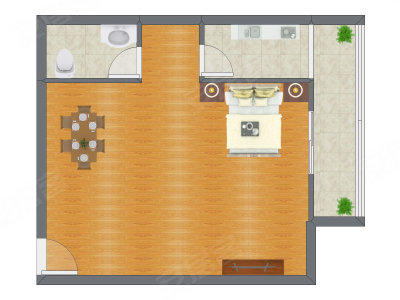 1室0厅 77.77平米户型图