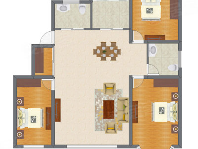 3室2厅 127.11平米