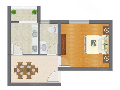 1室1厅 47.47平米