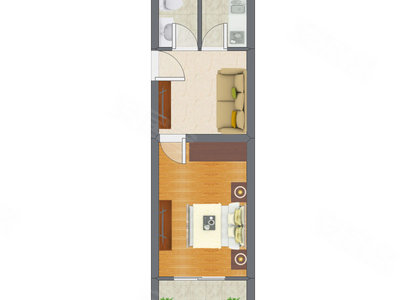 1室1厅 26.50平米户型图