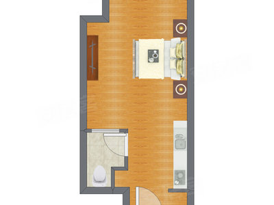 1室0厅 41.44平米
