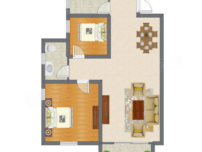 2室2厅 90.95平米