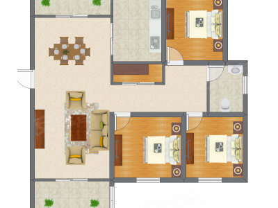 3室2厅 93.33平米