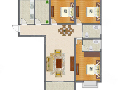 3室2厅 96.74平米