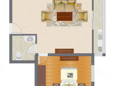 1室1厅 70.83平米户型图