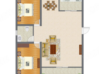 2室2厅 95.70平米