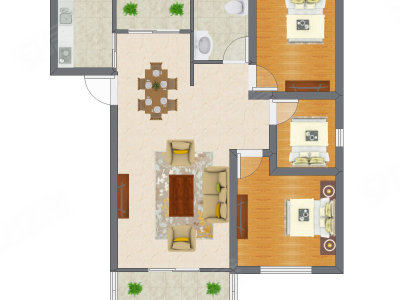 3室2厅 87.95平米
