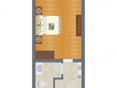 1室0厅 36.29平米户型图