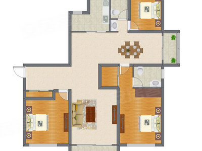 3室2厅 157.15平米