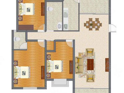 3室2厅 107.64平米