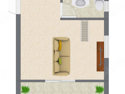 1室2厅 48.30平米户型图