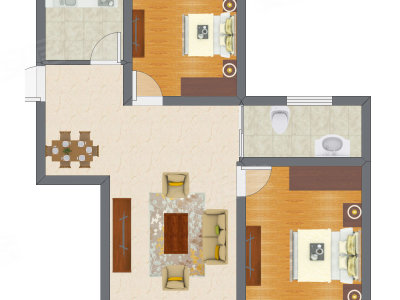 2室1厅 81.00平米户型图