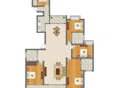 4室2厅 218.82平米