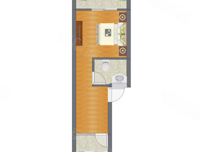 1室0厅 43.42平米户型图