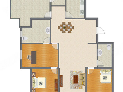 3室2厅 83.50平米