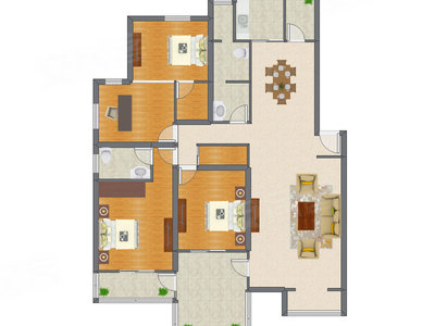 3室2厅 168.55平米