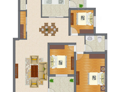 3室2厅 87.85平米