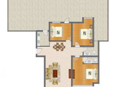 3室2厅 90.34平米