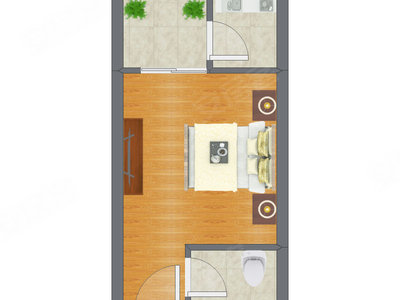 1室0厅 32.17平米户型图