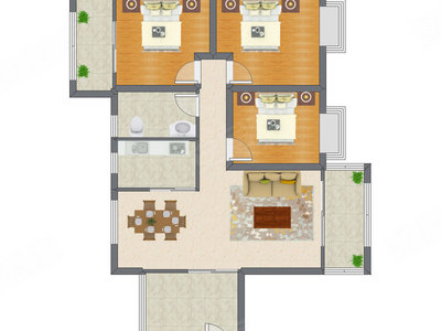 3室2厅 81.49平米